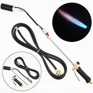 New Design Propane Torch Burner Weed Torch Trigger Start with Flame Control for Garden Wood Ice Snow Road 10ft hose