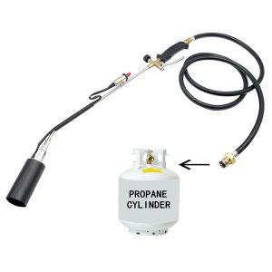 Heavy Duty Propane Torch Burner Weed Torch Trigger Start with Flame Control,Flamethrower for Garden Wood Ice Snow Road