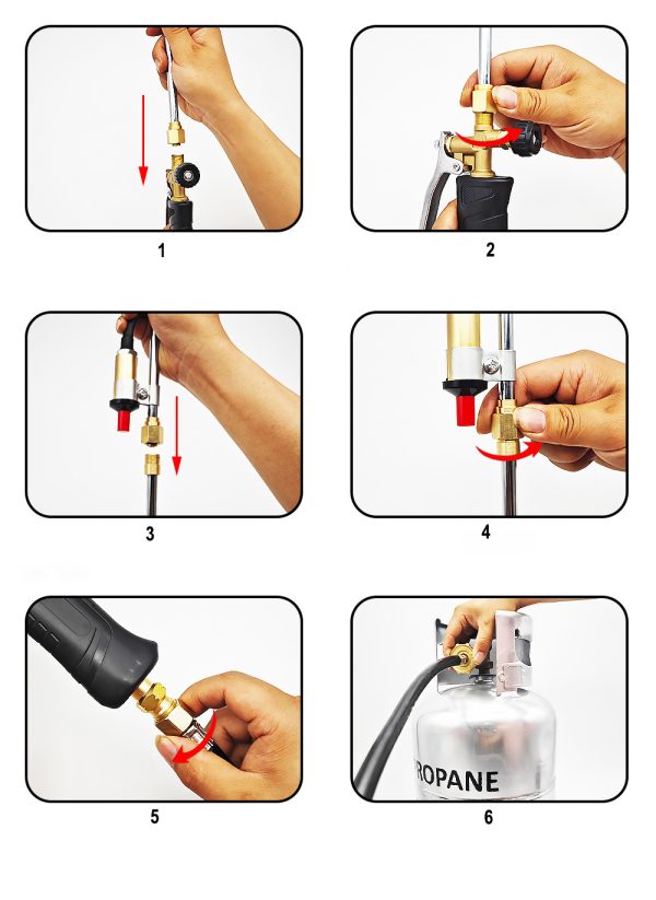New Design Propane Torch Burner Weed Torch Trigger Start with Flame Control for Garden Wood Ice Snow Road 10ft hose - Image 13
