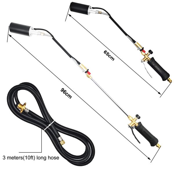 New Design Propane Torch Burner Weed Torch Trigger Start with Flame Control for Garden Wood Ice Snow Road 10ft hose - Image 2