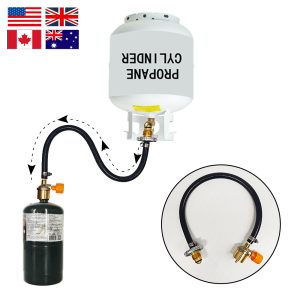 1.5FT Propane Refill Adapter Hose Kit with ON/OFF Control Valve for 1 lb Propane Tank Cylinder Bottle