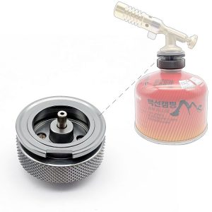 Gas Adapter, Input: EN417 Lindal Valve Canister, Output: Butane Gas Connection