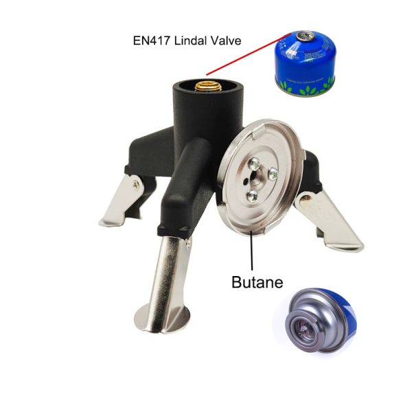 Stand Type Butane Adapter, Input: Butane, Output: EN417 Lindal Canister Valve - Image 3