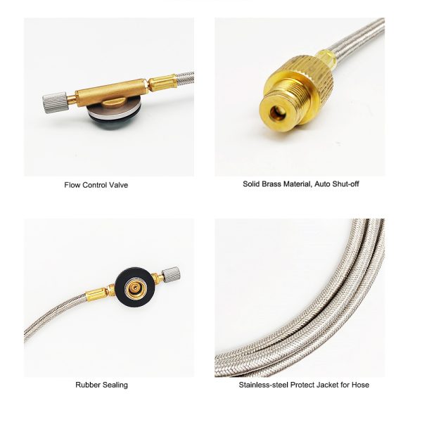 1.5meter Camping Stove Propane Hose Extension Gas Adapter for EN417 Lindal - Image 6