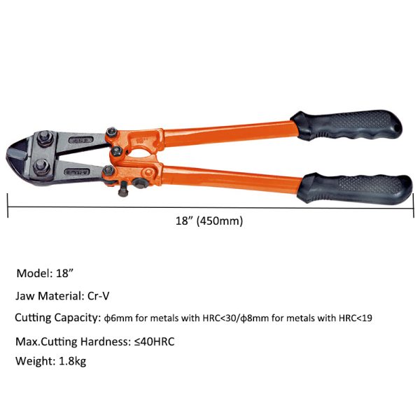 18" Adjustable Heavy-Duty Bolt Cutter  for Cutting Fence, Steel Wire, Small Chain, Screws - Image 2