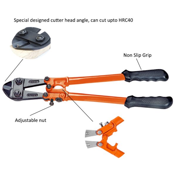24" Adjustable Heavy-Duty Bolt Cutter  for Cutting Fence, Steel Wire, Small Chain, Screws - Image 2
