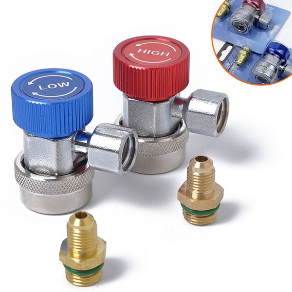 Adjustable R134A Adapter Quick Coupler Set -High/Low Side 134a Adapter Fittings - Image 2