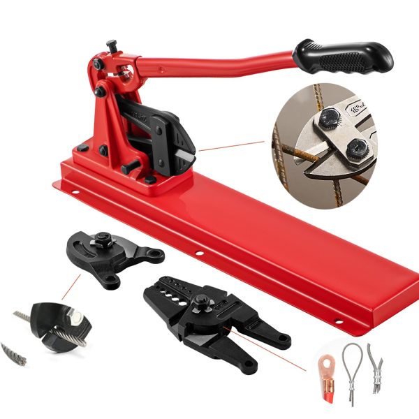 24" Bench Swaging Tool, 3 in 1 Bolt Cutter with Wire Rope Crimper Head and Cable Cutter Head - Image 2