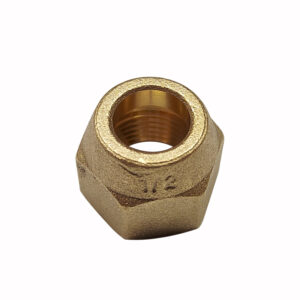 1/2" Short Flare Nut, Brass SAE 45 Degree Tube Fitting, Pack of 2