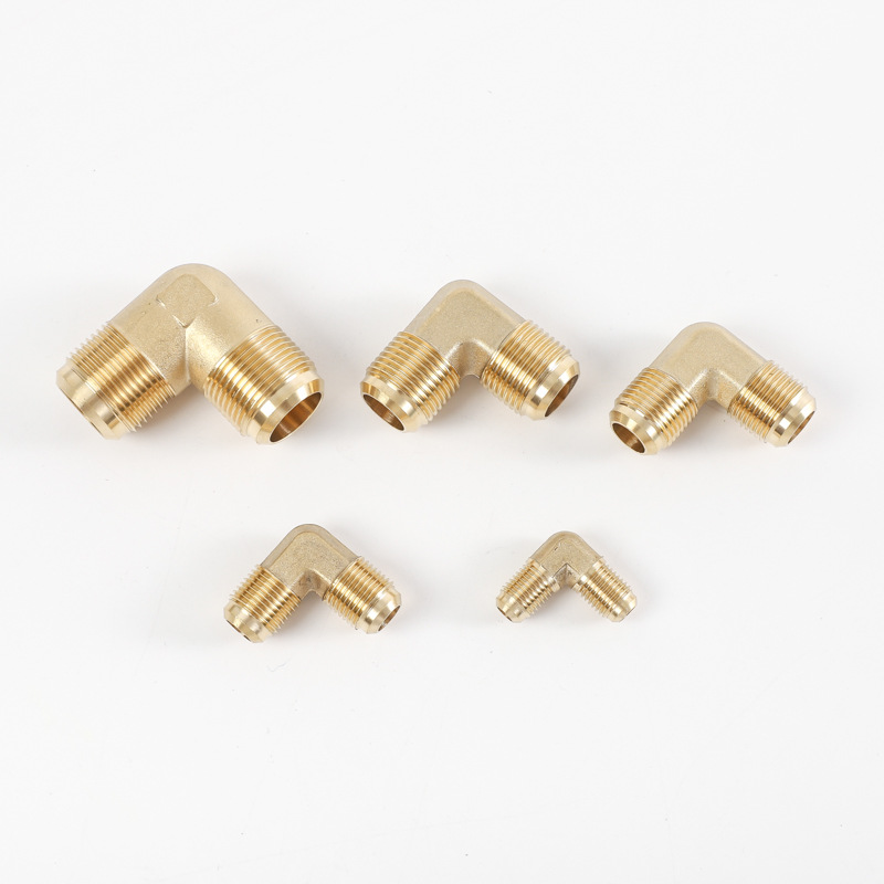 90 Degree Brass Flare Elbow Tube Fitting Pipe Adapter Connector,Pack of 2 - Image 2
