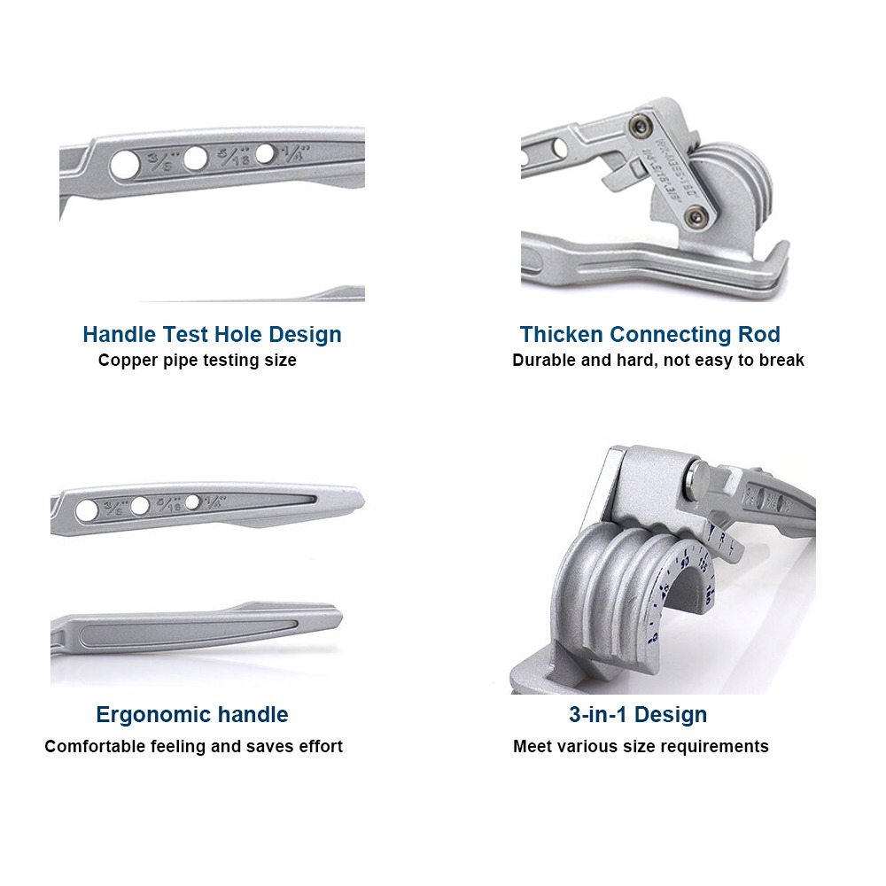 3-in-1 180d Copper Pipe Bender Tool for 1/4", 5/16", 3/8" - Image 2